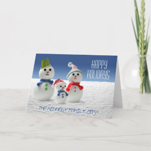 Die Schneemann-Familie Feiertagskarte