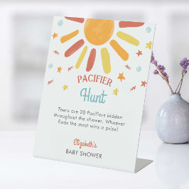 Die Schnuller-Jagd kommt hier zur Son Baby-Dusche Sockelschild