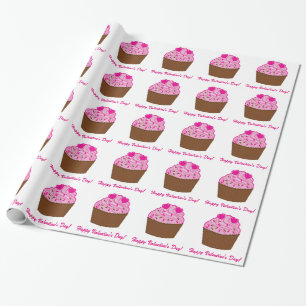 Die Schokoladen-kleiner Kuchen des Valentinsgruße Geschenkpapier