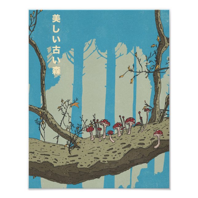Die schöne alte Waldlandschaft Fotodruck (Vorne)
