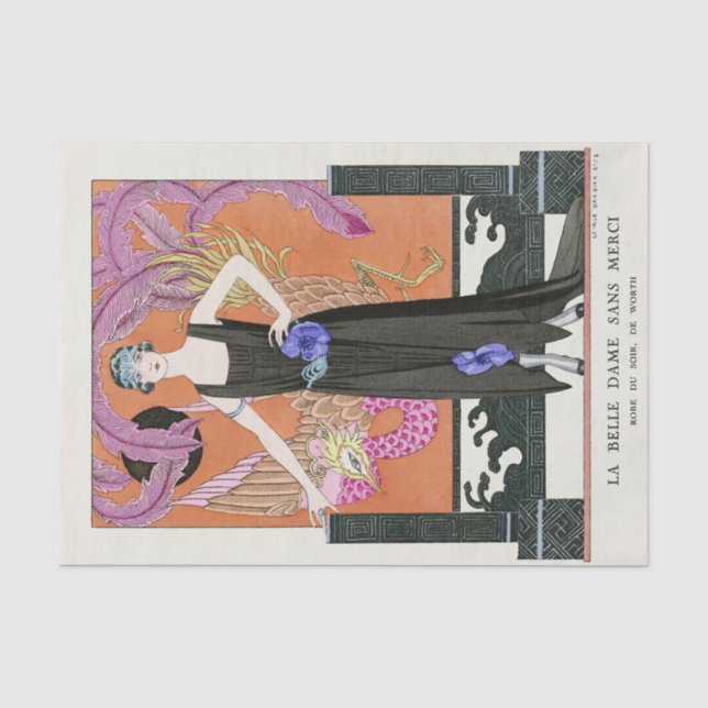 Die schöne Dame ohne Gnade von George Barbier Seidenpapier (Vorderseite)