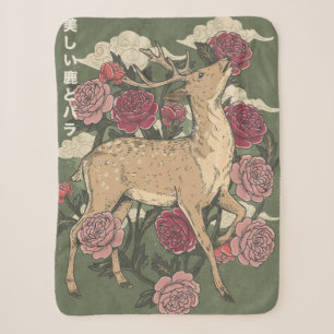 Die schöne Hirschkuh und Rosen Sherpadecke