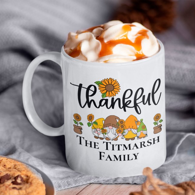 Die schöne kleine Sonnenblumenfamilie Kaffeetasse (thankful family mug)