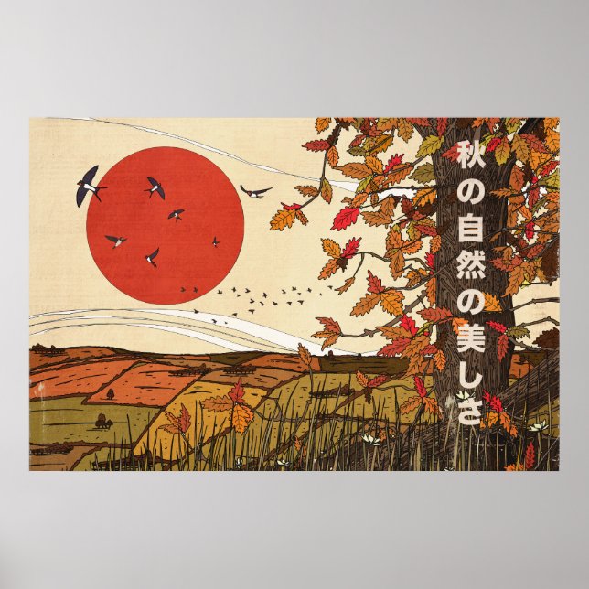 Die schöne Landschaft im Herbst Poster (Vorne)