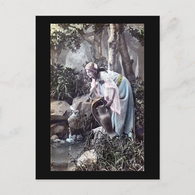 Die schöne Maiden Romantik Französisch 1906 Vintag Postkarte (Vorderseite)