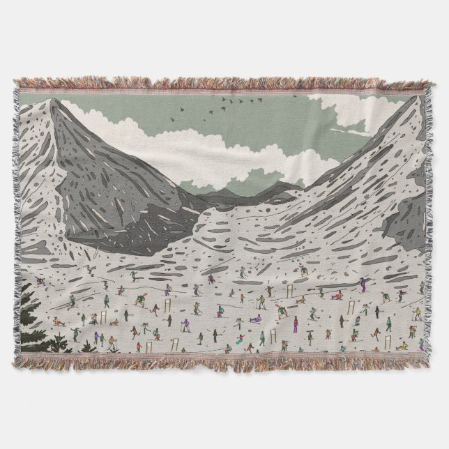 Die schöne Winter-Skilandschaft Decke (Vorderseite)
