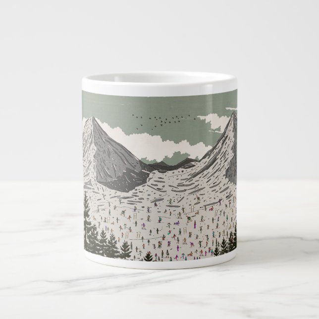 Die schöne Winter-Skilandschaft Jumbo-Tasse (Vorderseite)