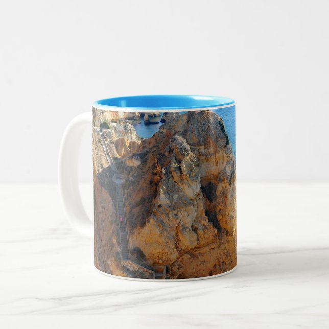 Die schönen Strände der Algarve Zweifarbige Tasse (Vorderseite Links)