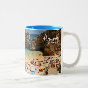 Die schönen Strände der Algarve Zweifarbige Tasse
