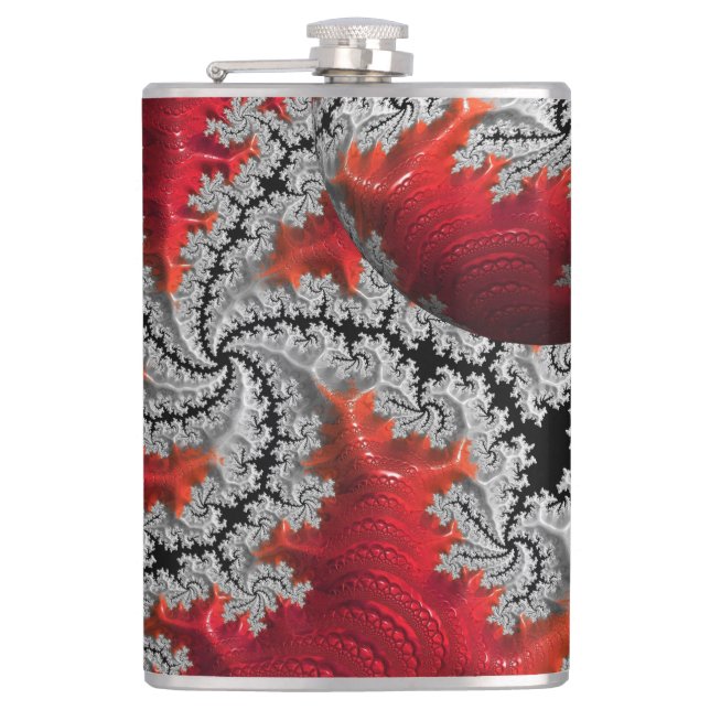 Die Schönheit der Mandelbrots-Flasche Flachmann (Vorderseite)