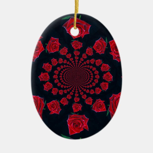 Die Schönheit der Rose: Blumenfantasie Keramikornament (Vorne)