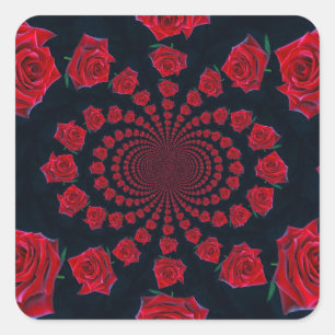 Die Schönheit der Rose: Blumenfantasie Quadratischer Aufkleber