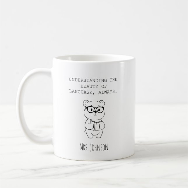 Die Schönheit der Sprache verstehen, immer Kaffeetasse (Links)