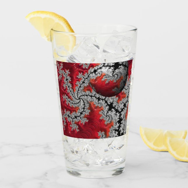 Die Schönheit des Mandelbrots Glass Tumbler (Vorderseite Ice)