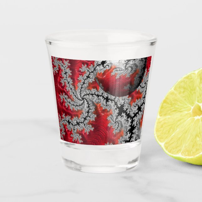 Die Schönheit des Mandelbrots-Shotglases Schnapsglas (Vorderseite)