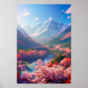 Die Schönheit des Tales zwischen den schneebedeckt Poster