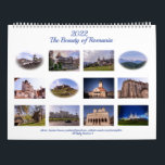 Die Schönheit Rumäniens - großer Kalender<br><div class="desc">Die Schönheit Rumäniens - Großer Kalender,  zwei Seiten,  Landschaften aus Rumänien,  Schloss Peles,  Burg Bran,  Parlament,  Schloss Pelisor,  Kloster Sinaia,  Brasov,  Festung Rasnov</div>