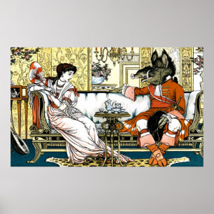 Die Schönheit und das Bestie Art Nouveau Poster