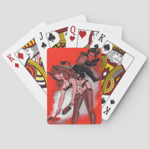 Die Schönheit und der Krampus Vintage Weihnachten Spielkarten