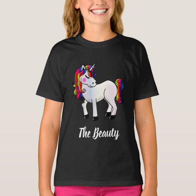 Die Schönheit von Mädchen und Pferden T-Shirt (Vorderseite)
