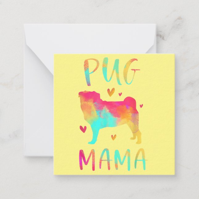 Die schönste Mama für den Mops je Mitteilungskarte (Vorderseite)