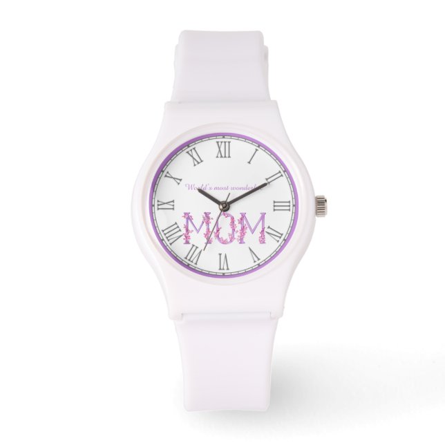 Die schönste Mama-Orchideenuhr der Welt Armbanduhr (Vorderseite)