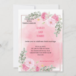 die schönste rosa Hochzeitseinladung Einladung