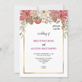 die schönste rosa Hochzeitseinladung Einladung