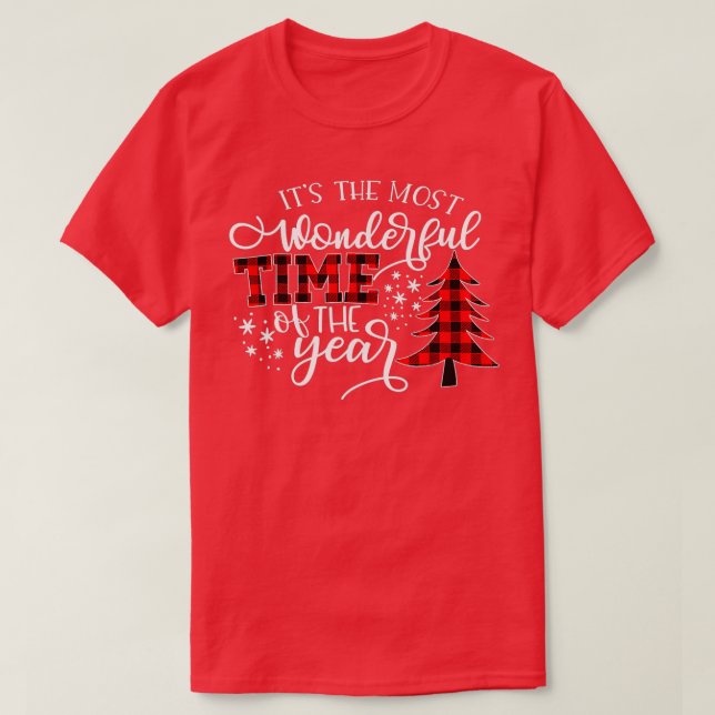 Die schönste Zeit des Jahres Kariert T-Shirt (Design vorne)