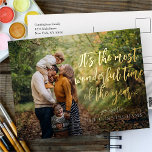 Die schönste Zeit des Jahres Modernes Foto Folien Feiertagspostkarte<br><div class="desc">Fügen Sie ein benutzerdefiniertes Foto,  Familienname und Nachricht auf der Rückseite hinzu Verfügbar hier: http://www.zazzle.com/selectpartysupplies</div>
