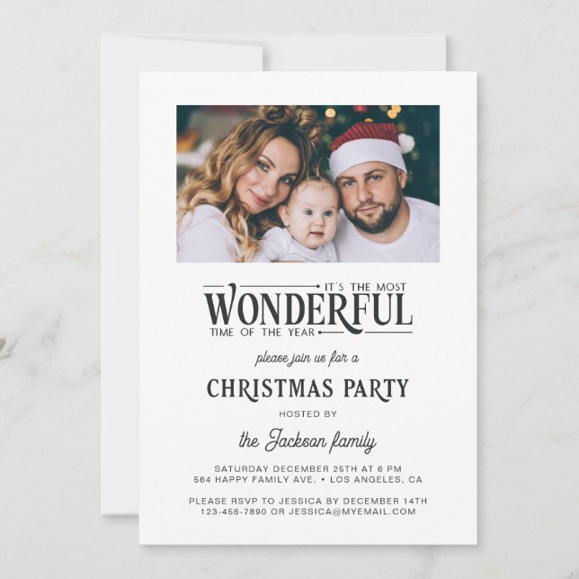 Die schönste Zeit des Jahres Weihnachten Party Einladung (Vorderseite)