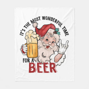 Die schönste Zeit für ein Bier Fleecedecke