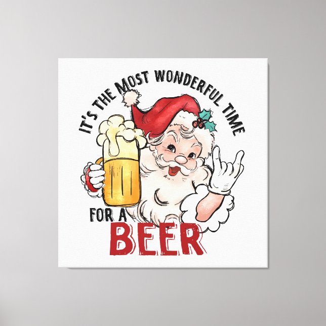 Die schönste Zeit für ein Bier Leinwanddruck (Vorderseite)