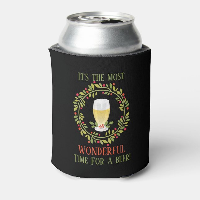 Die schönste Zeit für ein Bier Weihnachten Dosenkühler (Kanne Rückseite)
