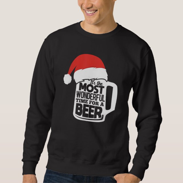 Die schönste Zeit für ein Bier Weihnachten Sweatshirt (Vorderseite)