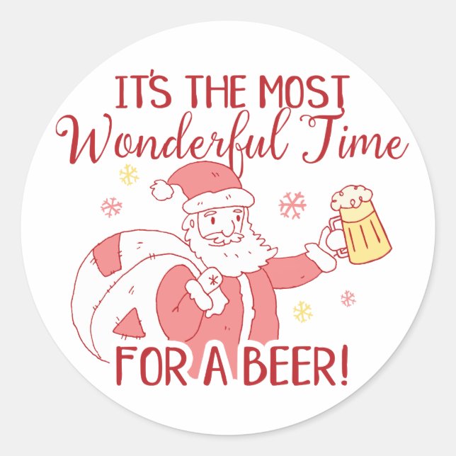 Die schönste Zeit für einen Biersorte Runder Aufkleber (Vorderseite)