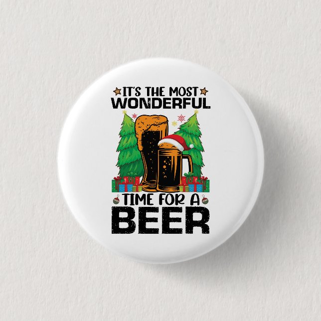 Die schönste Zeit für einen Bierurlaub Button (Vorderseite)