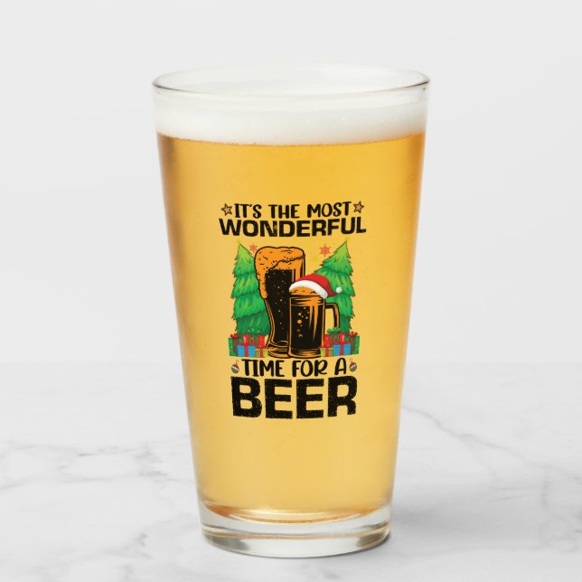 Die schönste Zeit für einen Bierurlaub Glas (Vorne (Gefüllt))