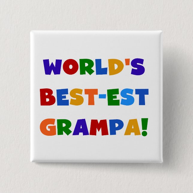 Die schönsten Grampa-Geschenke der Welt in hellen  Button (Vorderseite)
