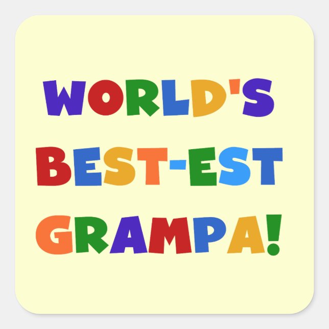 Die schönsten Grampa-Geschenke der Welt in hellen  Quadratischer Aufkleber (Vorderseite)