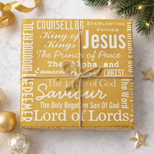 Die Schönsten Namen von Jesus Gold Geschenkpapier