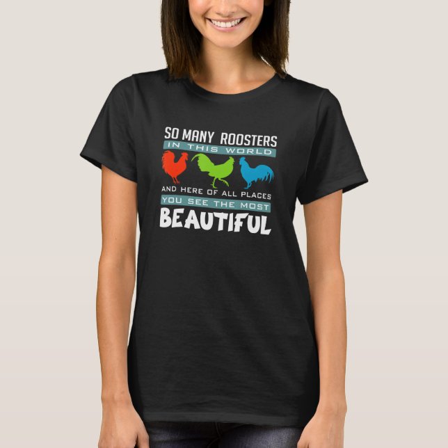 Die schönsten Roosters Funny Chicken Poultry Farm T-Shirt (Vorderseite)