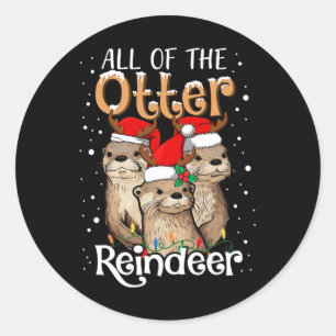 Die schönsten Weihnachtsbauten der Rentiere Santa Runder Aufkleber