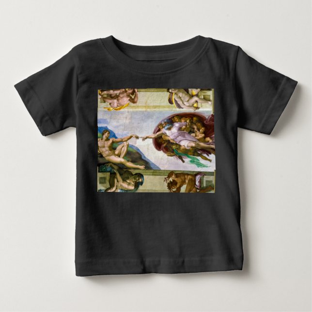 Die Schöpfung Adams durch Michelangelo Baby T-shirt (Vorderseite)