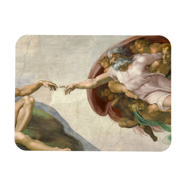 Die Schöpfung Adams durch Michelangelo Magnet (Horizontal)