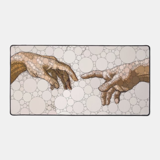 Die Schöpfung Adams, Hände nach Michelangelo Schreibtischunterlage (Vorderseite)