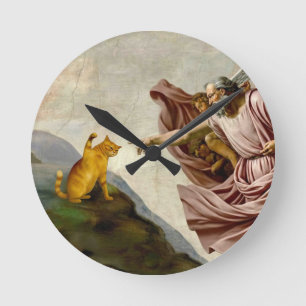 Die Schöpfung der Purrfection Runde Wanduhr