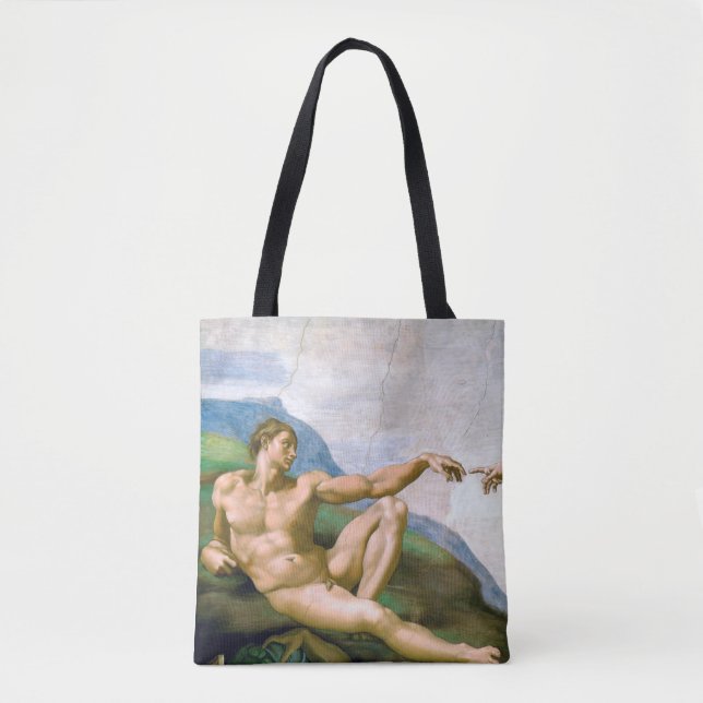 Die Schöpfung von Adam, Michelangelo, 1508-1512 Tasche (Vorderseite)