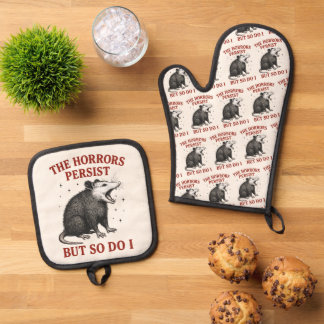 Die Schrecken bestehen weiter, aber ich auch Ofenhandschuh & Topflappen-Set