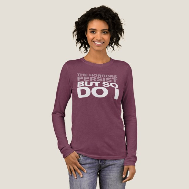"Die Schrecken bestehen weiter" Tri-Blend Shirt (Volle Vorderseite)